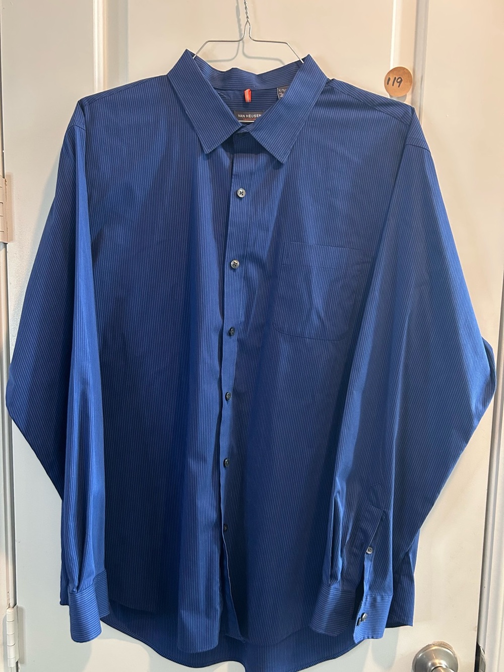 Van Heusen Men's Royal Blue Pinstripe Dress Shirt
